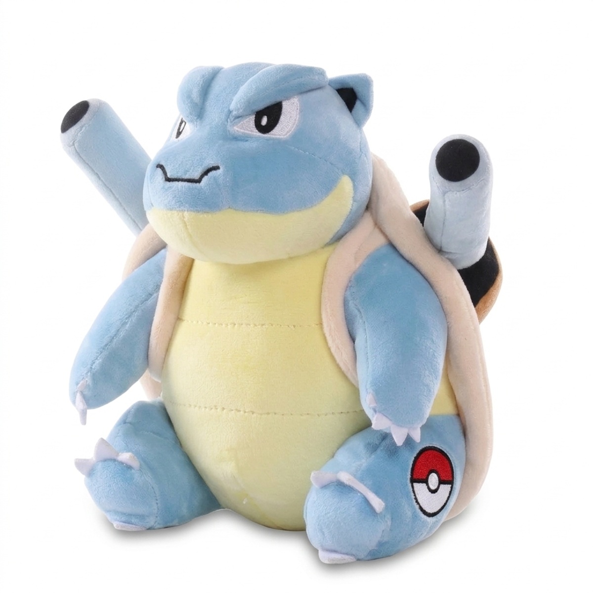 Blastoise Knuffel met badge die de echtheid bewijst.