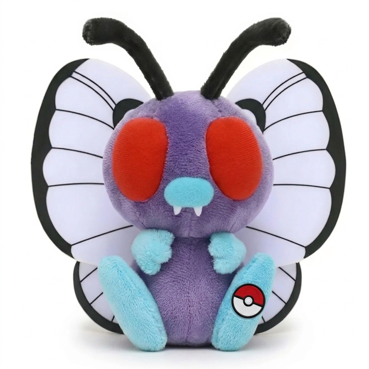 Butterfree Knuffel met badge die de echtheid bewijst.