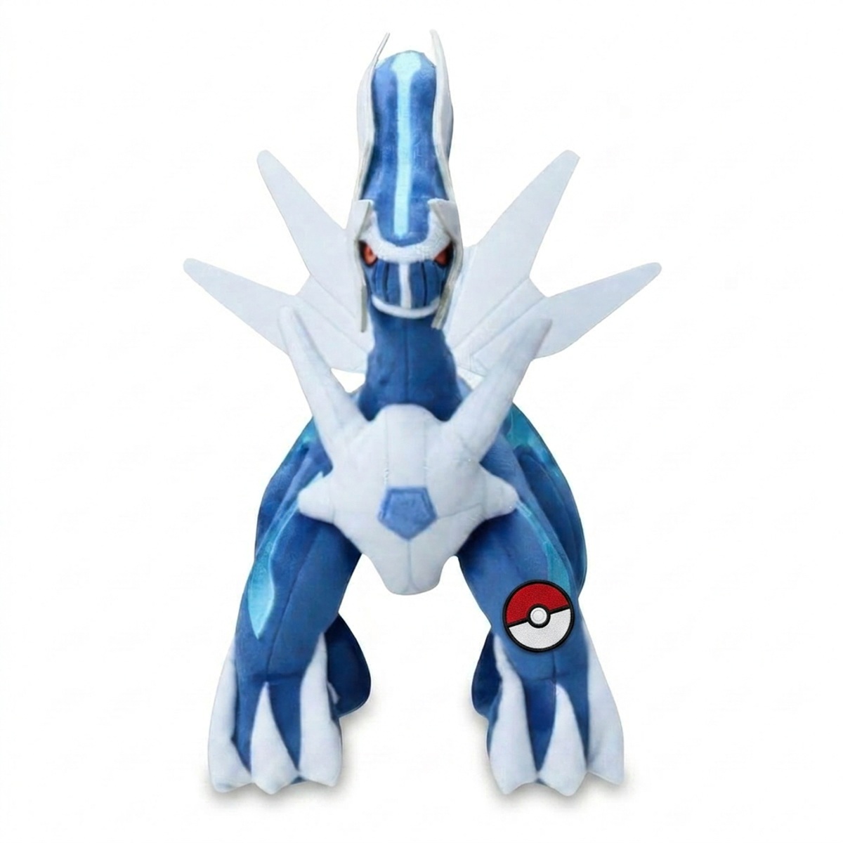 Dialga Knuffel met badge die de echtheid bewijst.