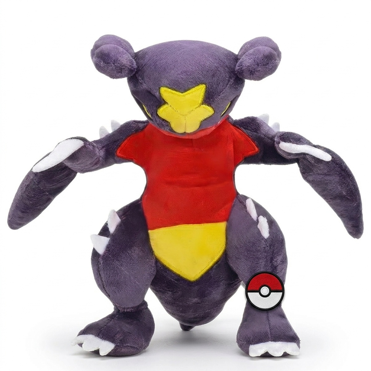 Garchomp Knuffel met badge die de echtheid bewijst.