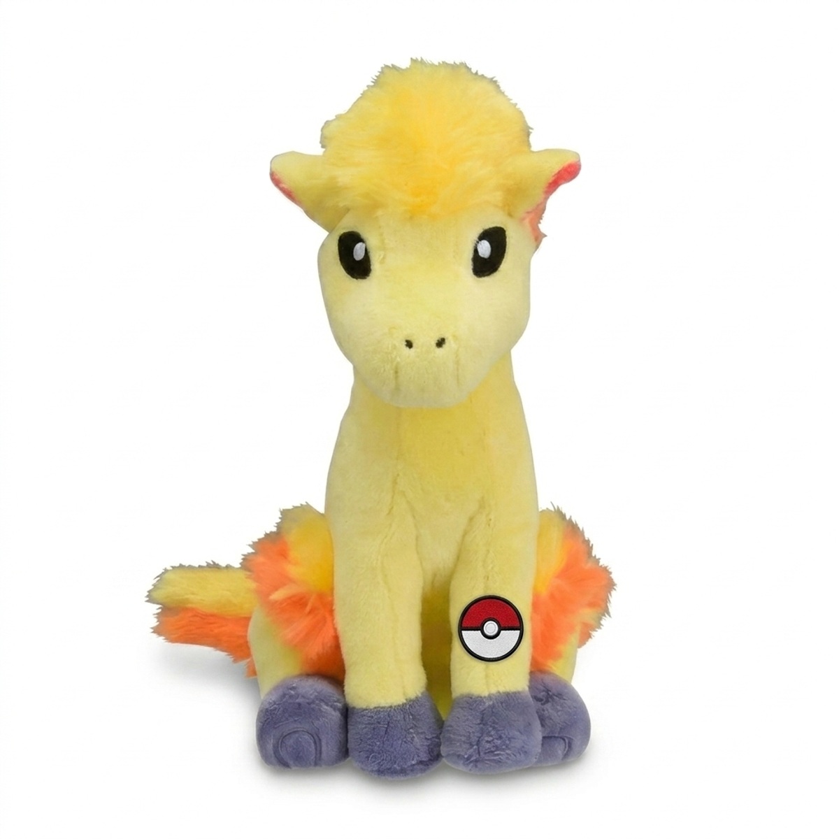 Ponyta Knuffel met badge die de echtheid bewijst.