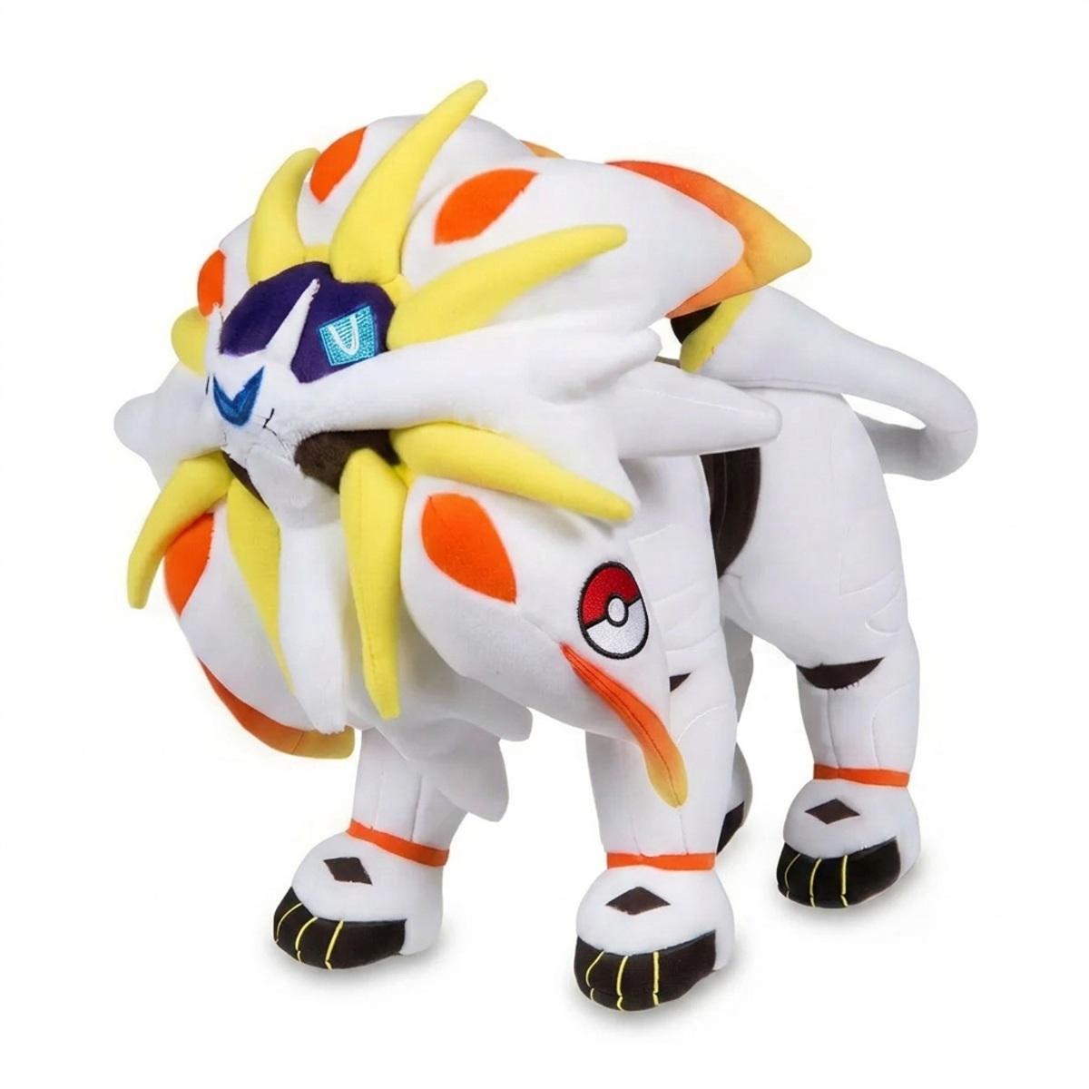Solgaleo Knuffel met badge die de echtheid bewijst.