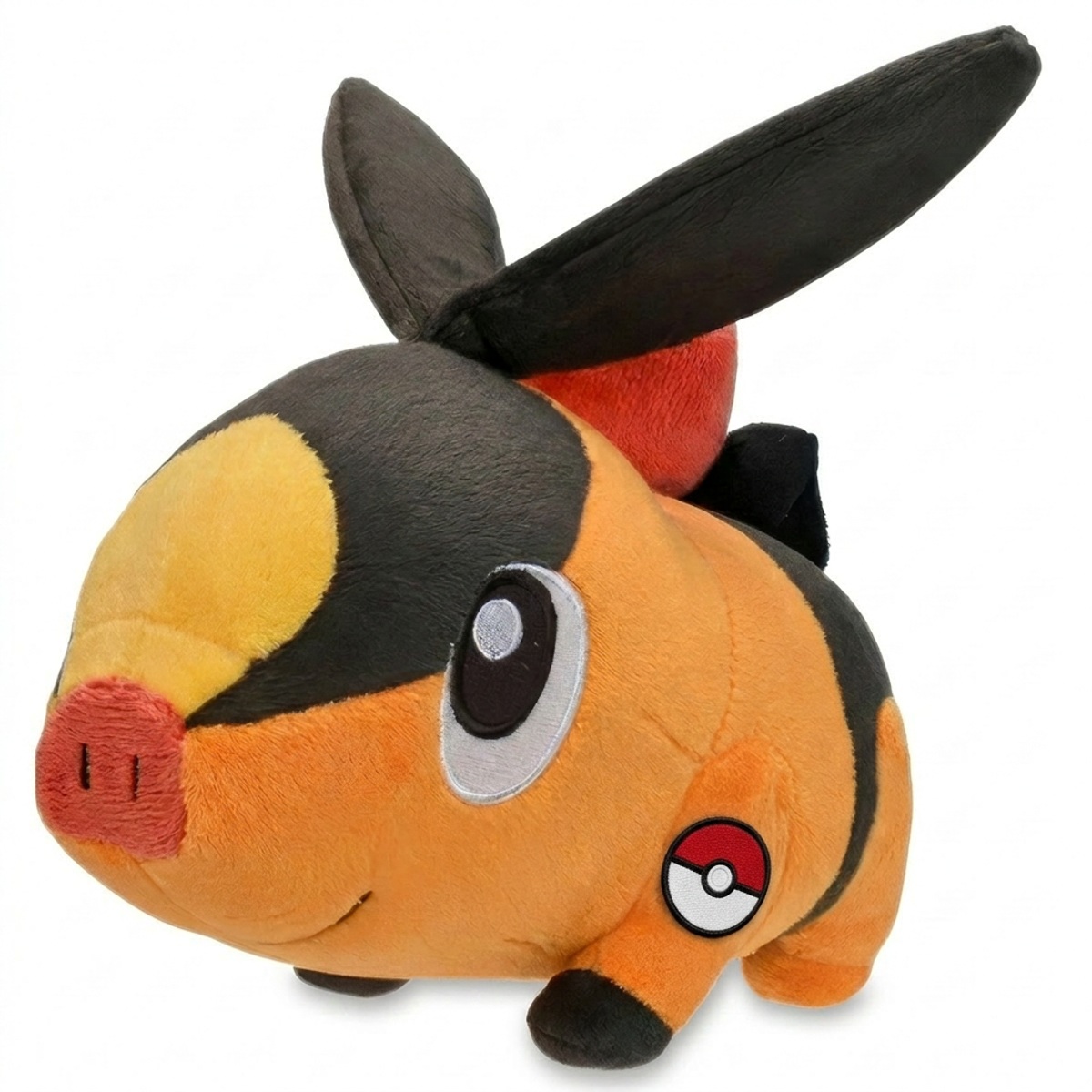 Tepig Knuffel met badge die de echtheid bewijst.
