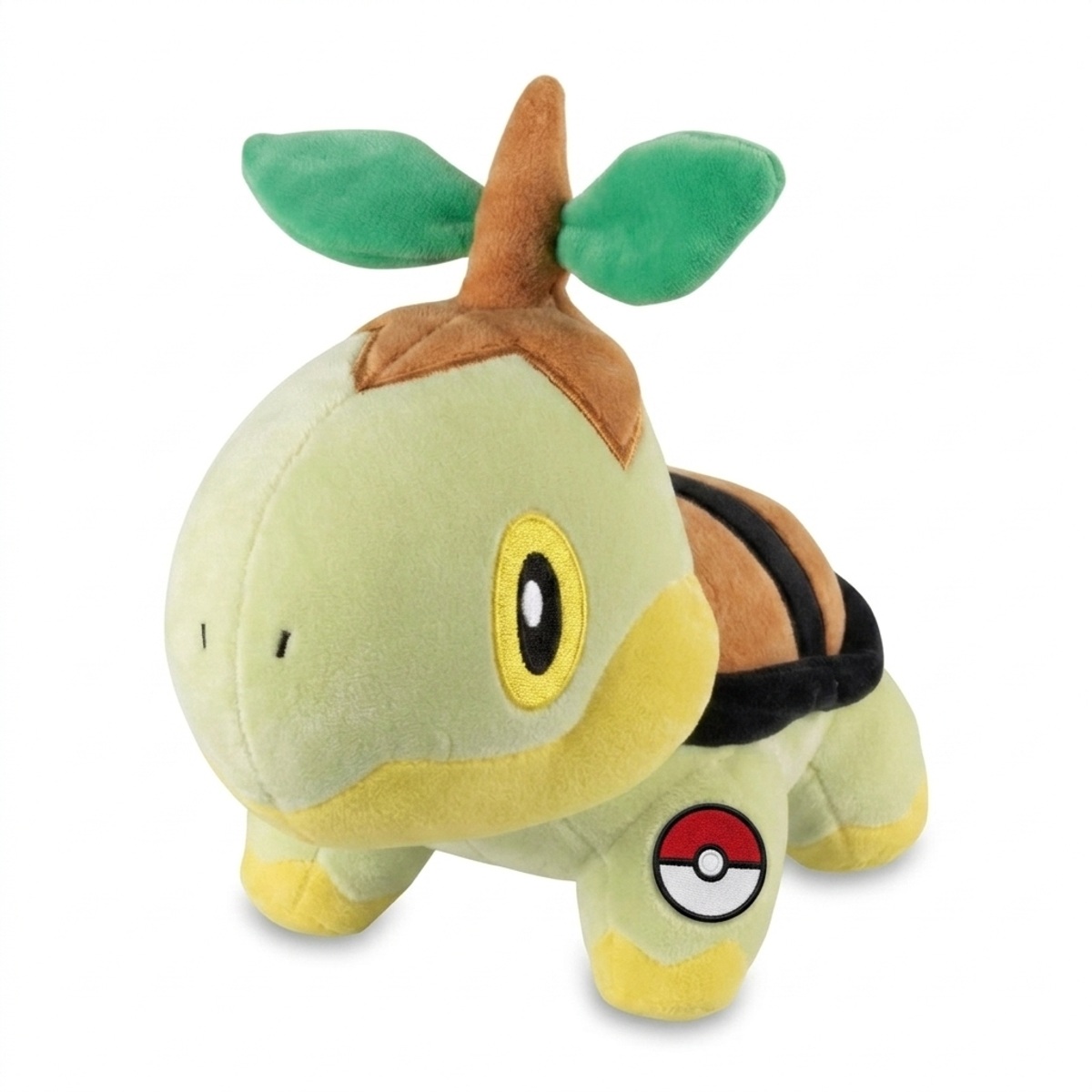 Turtwig Knuffel met badge die de echtheid bewijst.