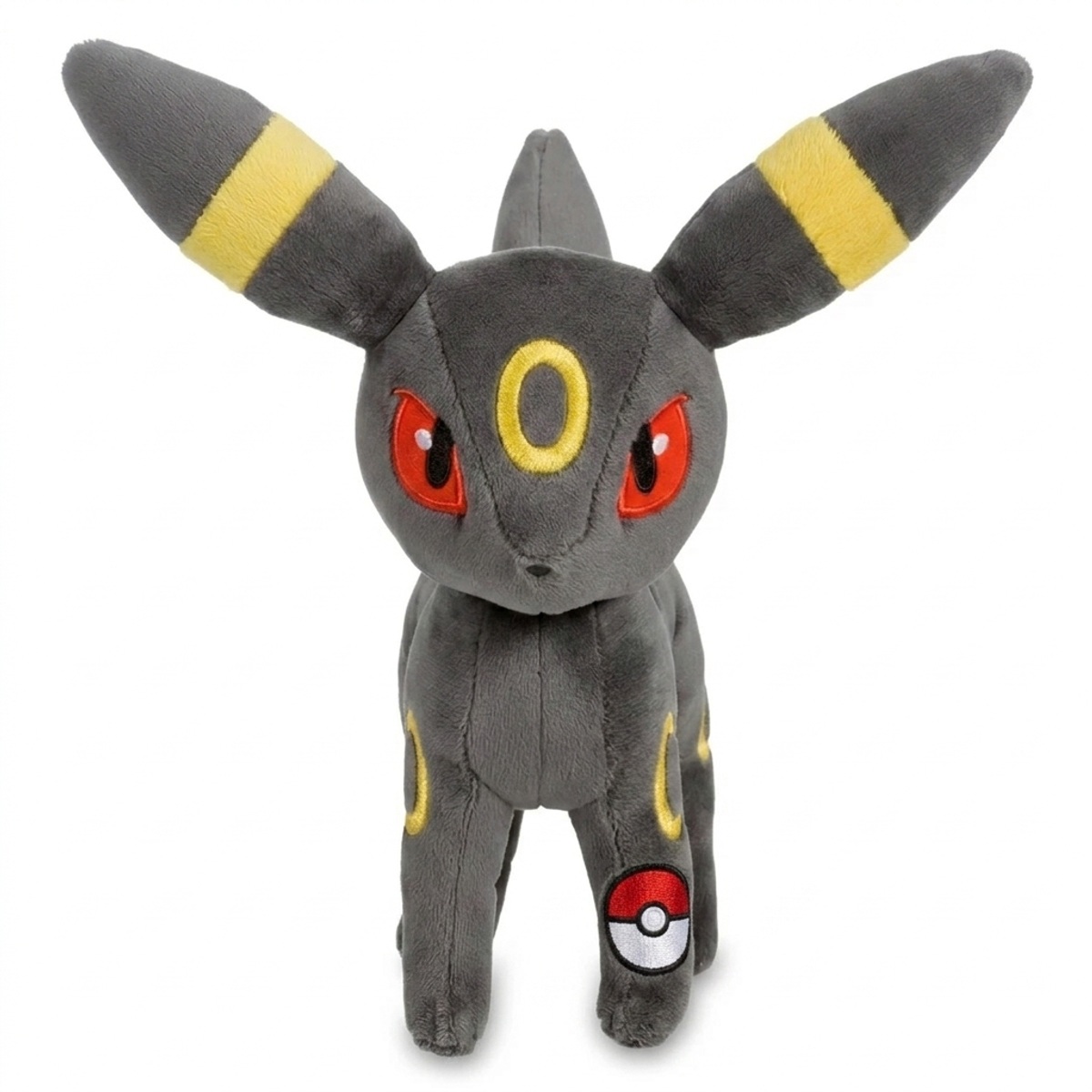 Umbreon Knuffel met badge die de echtheid bewijst.