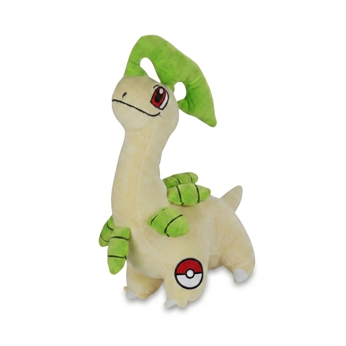 Bayleef Knuffel met badge die de echtheid bewijst.