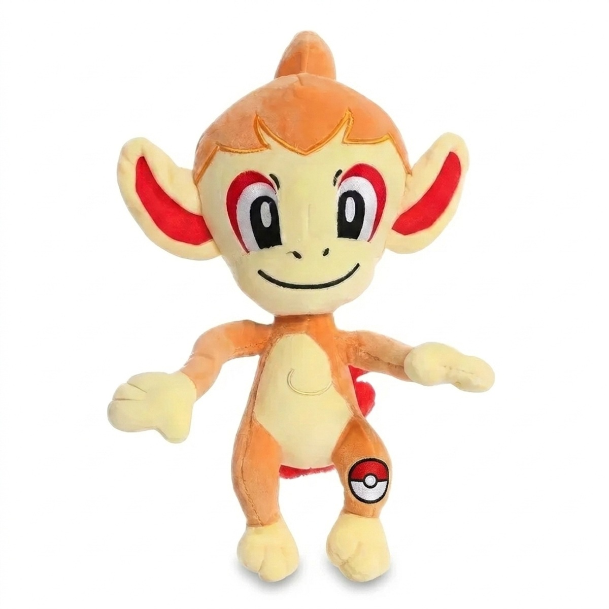 Chimchar Knuffel met badge die de echtheid bewijst.