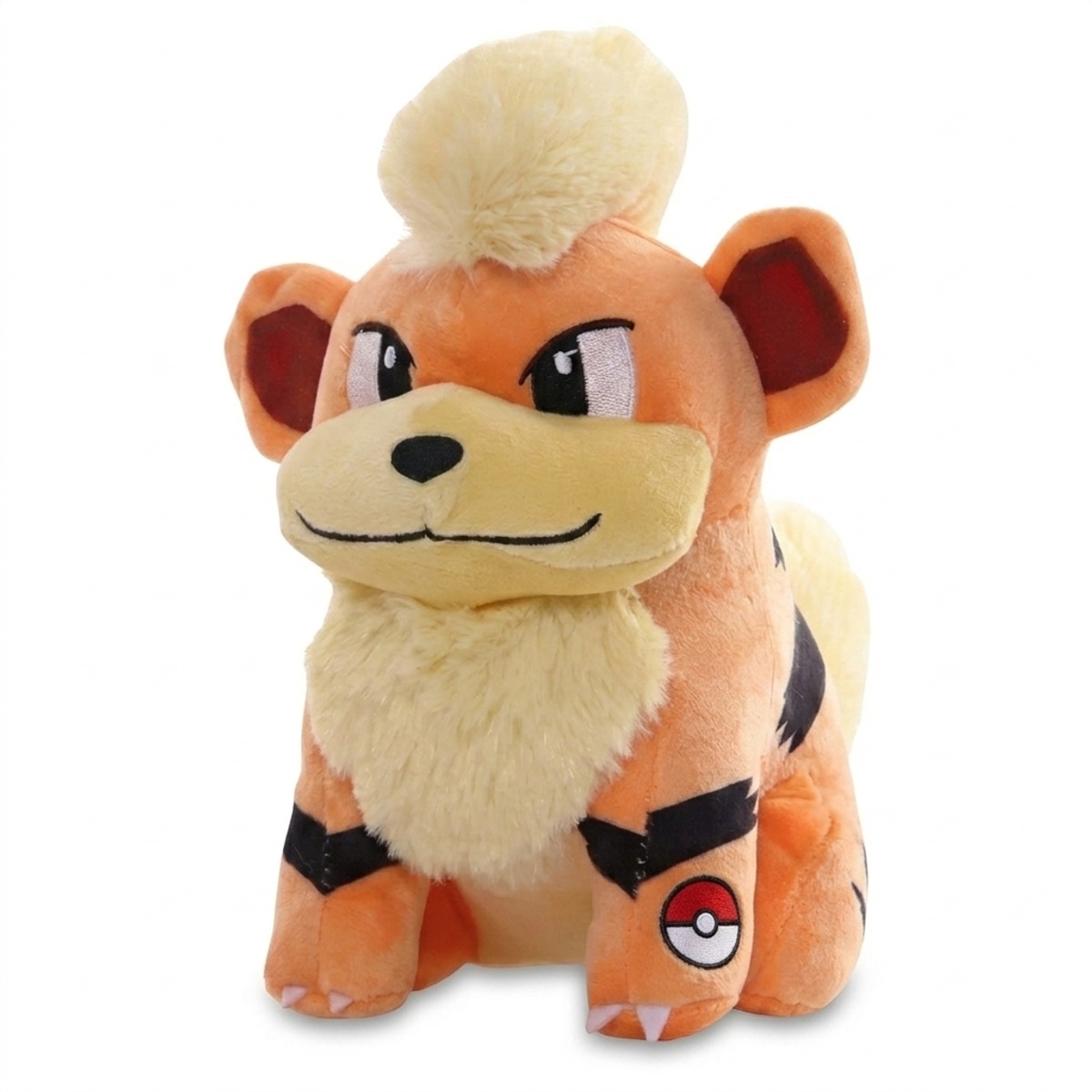 Growlithe Knuffel met badge die de echtheid bewijst.