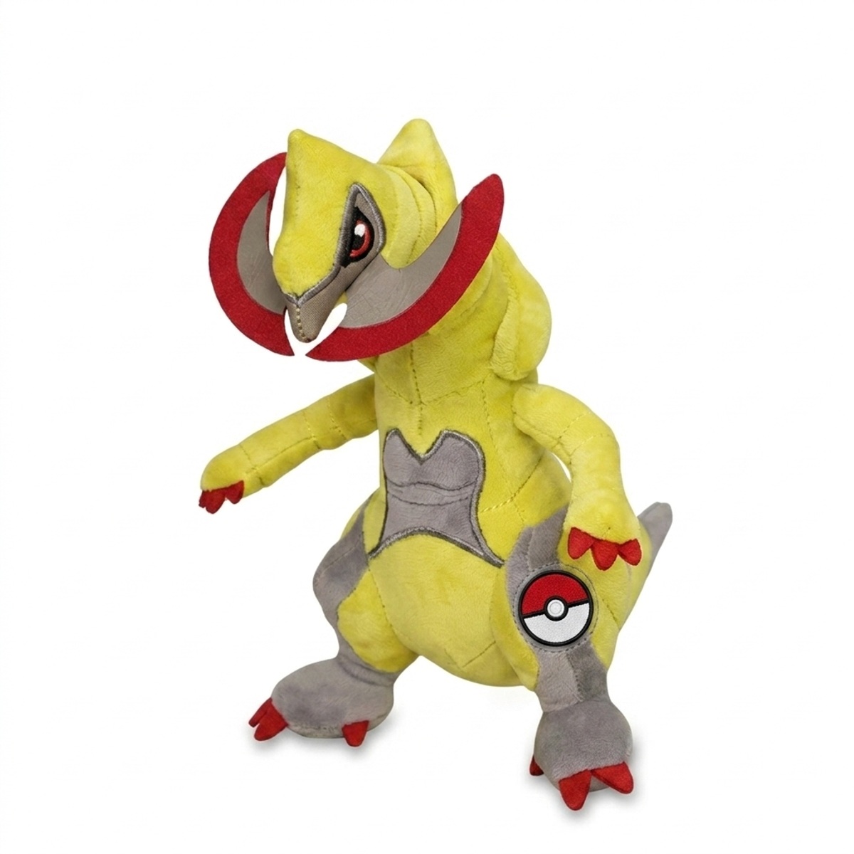 Haxorus Knuffel met badge die de echtheid bewijst.
