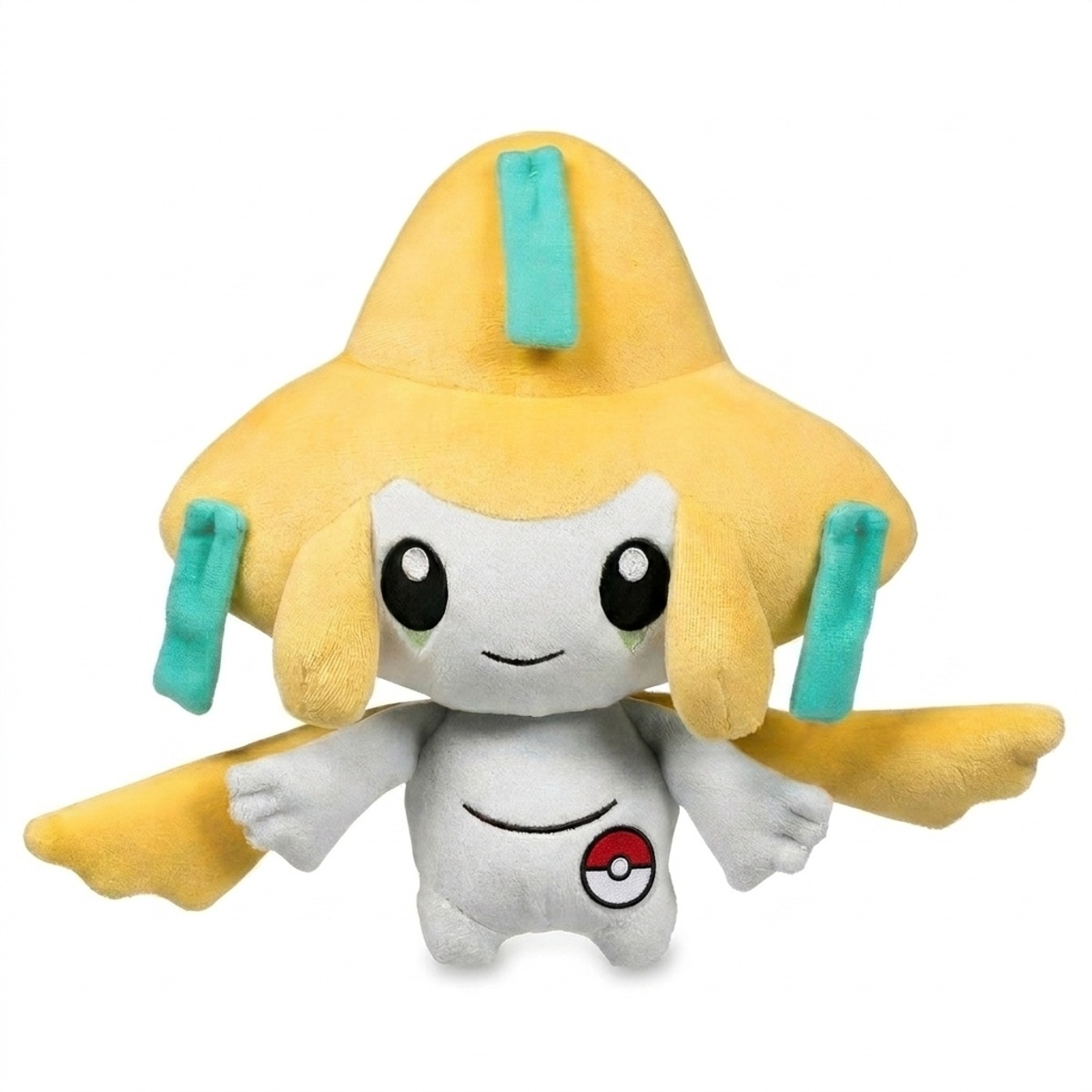 Jirachi Knuffel met badge die de echtheid bewijst.