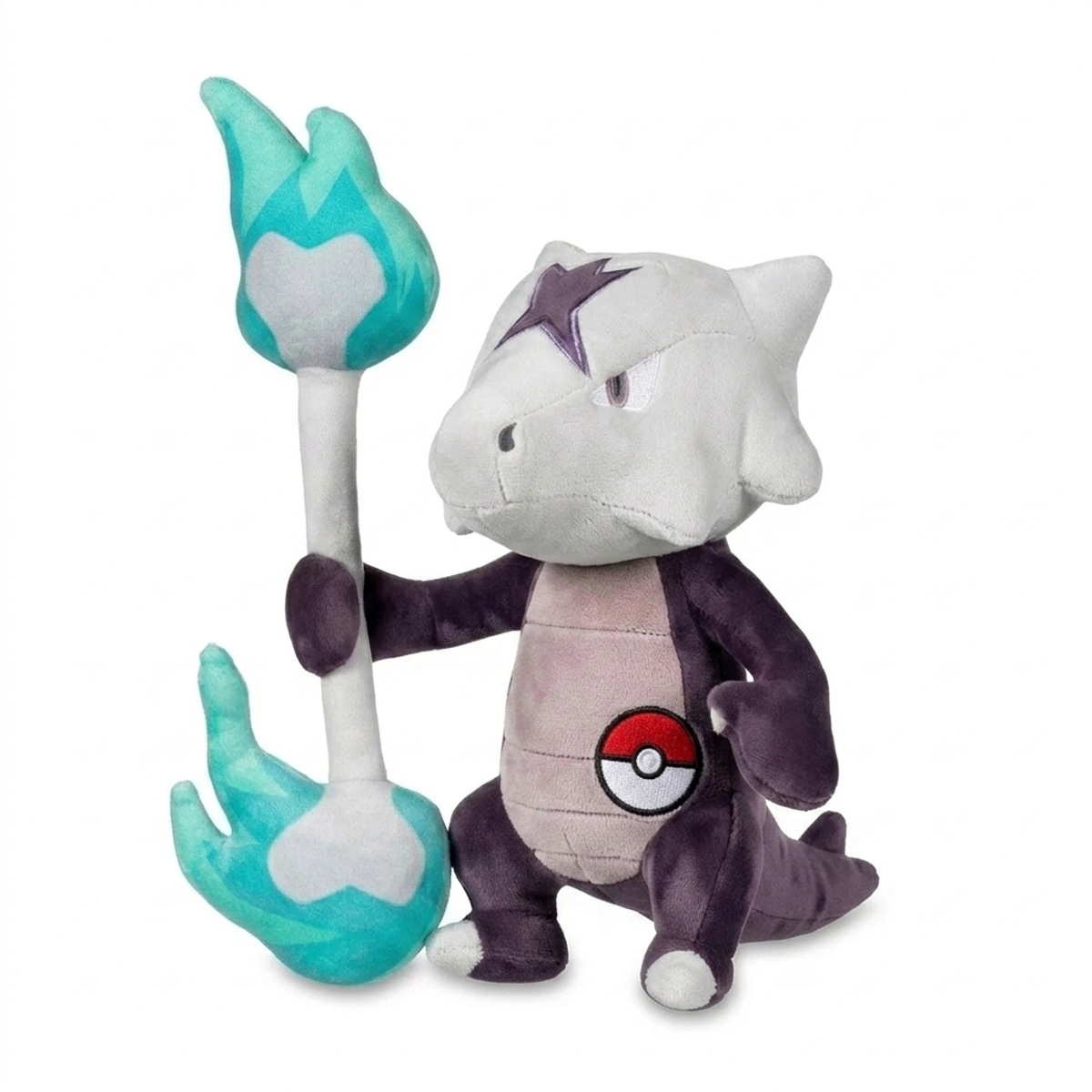 Marowak Knuffel met badge die de echtheid bewijst.