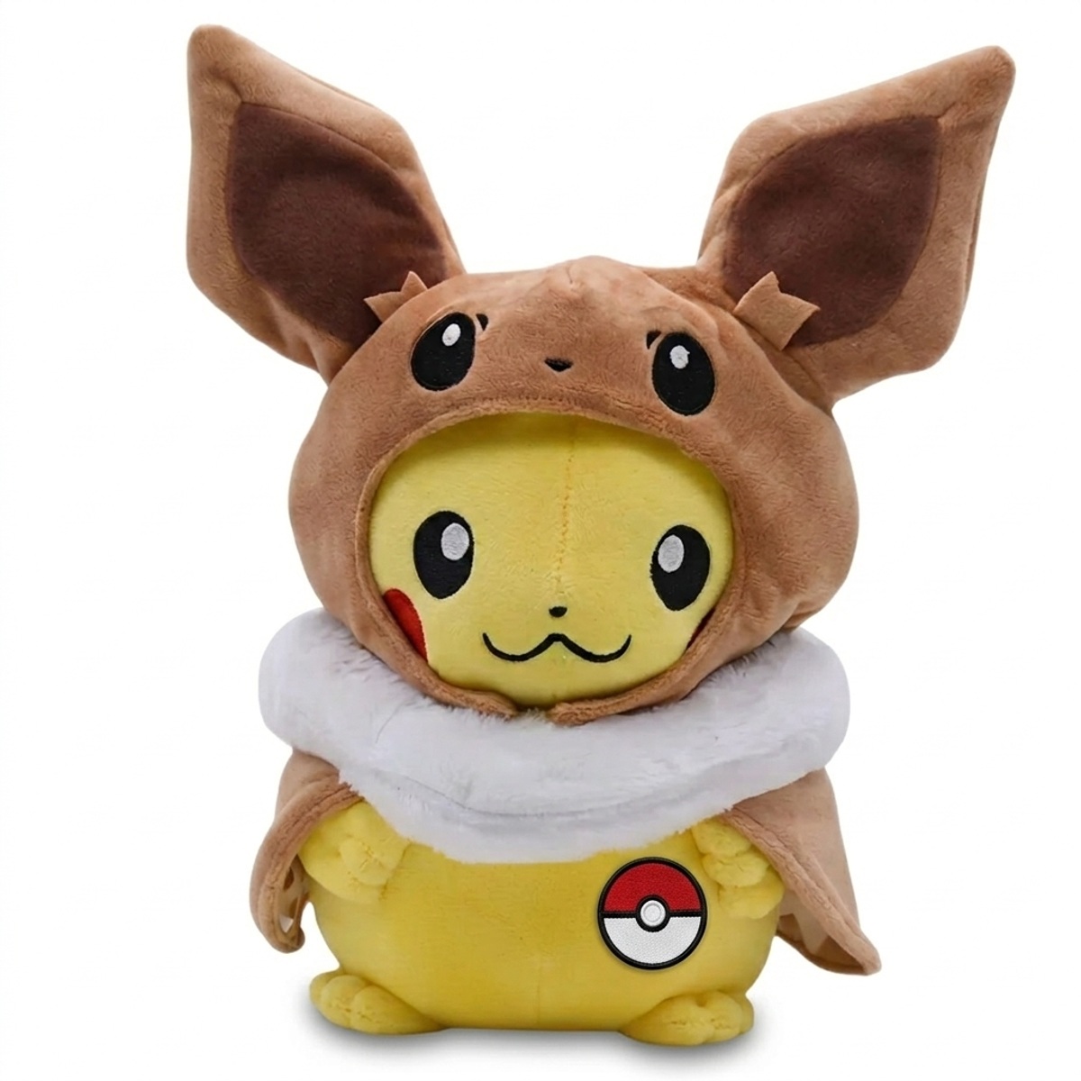 Pikachu Knuffel met badge die de echtheid bewijst.