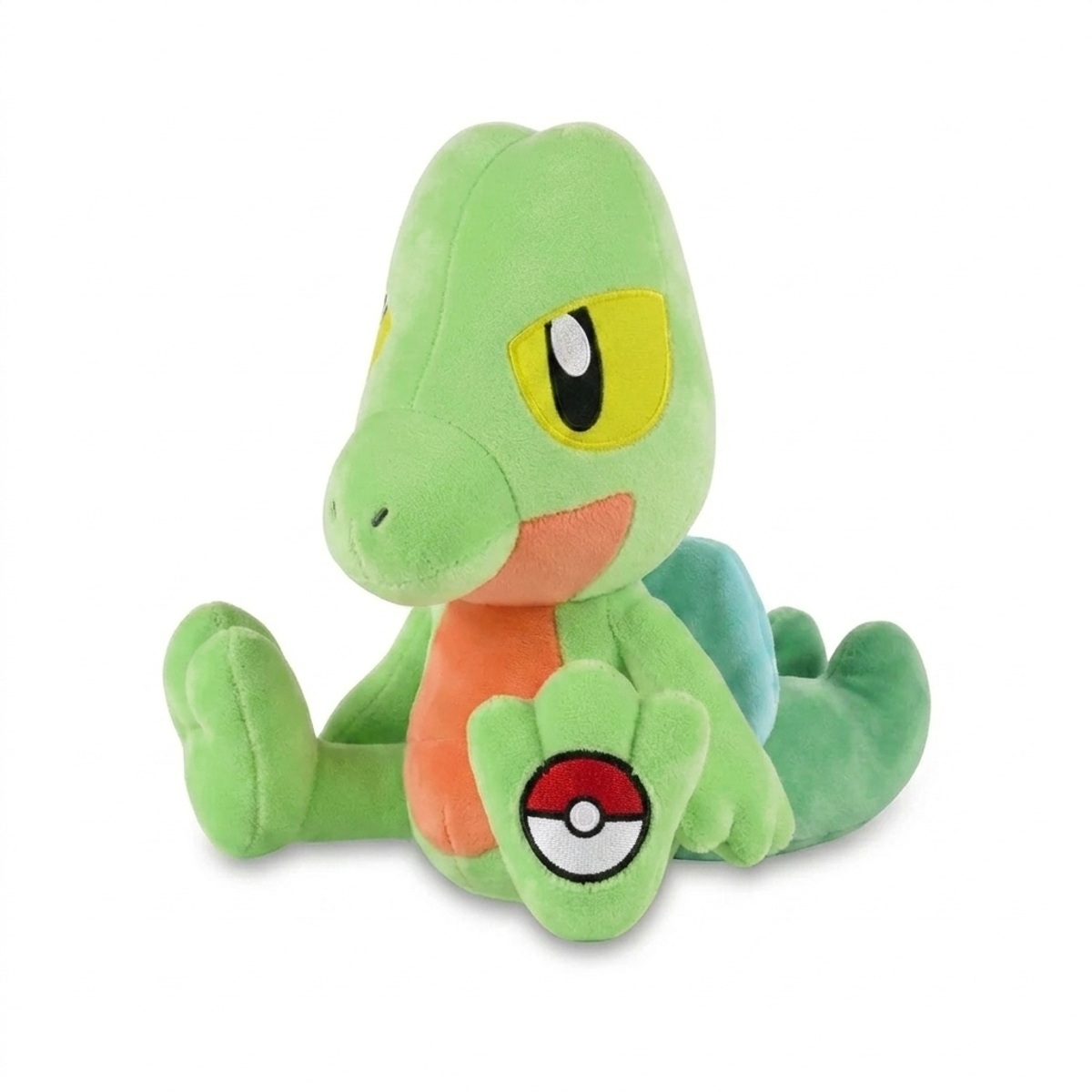 Treecko Knuffel met badge die de echtheid bewijst.