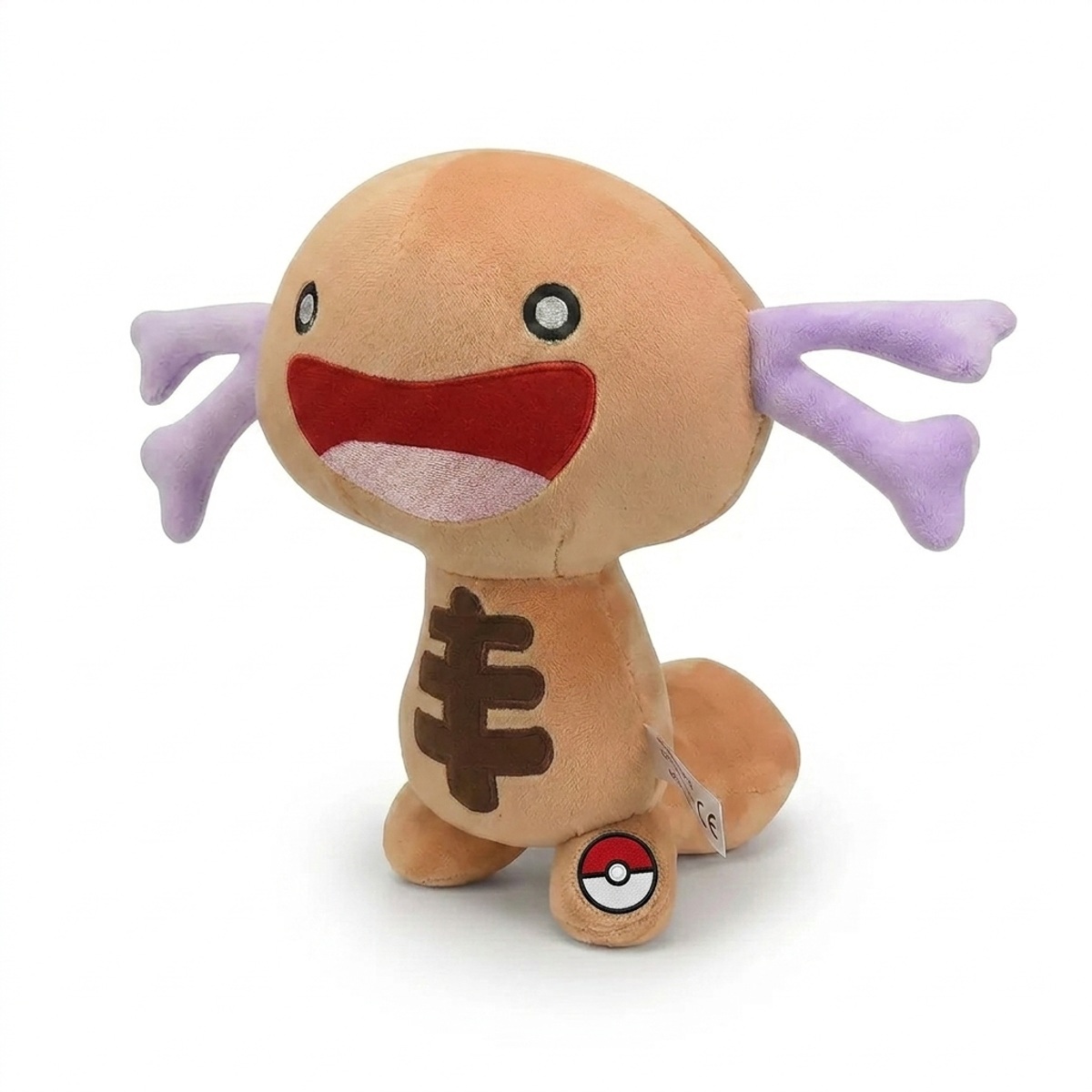 Wooper Knuffel met badge die de echtheid bewijst.