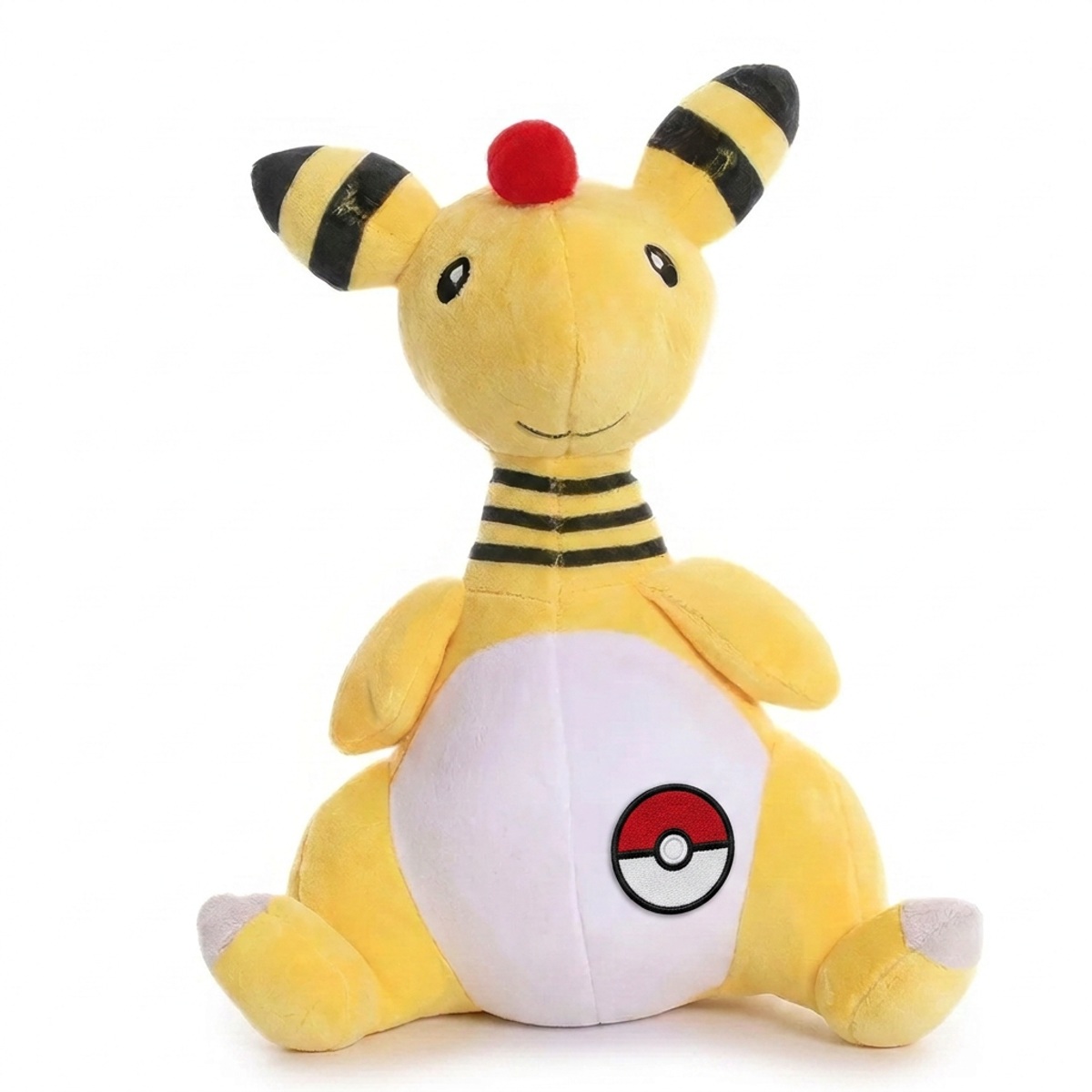 Ampharos Knuffel met badge die de echtheid bewijst.