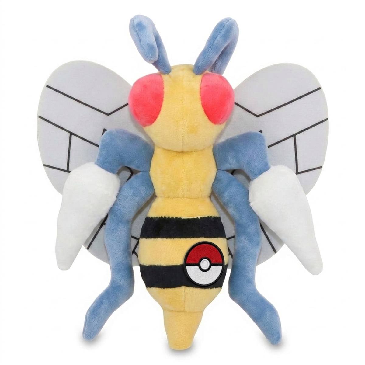 Beedrill Knuffel met badge die de echtheid bewijst.