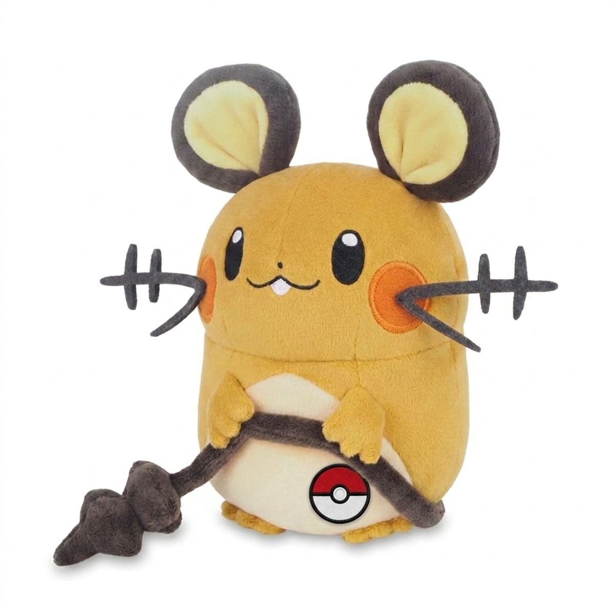 Dedenne Knuffel met badge die de echtheid bewijst.