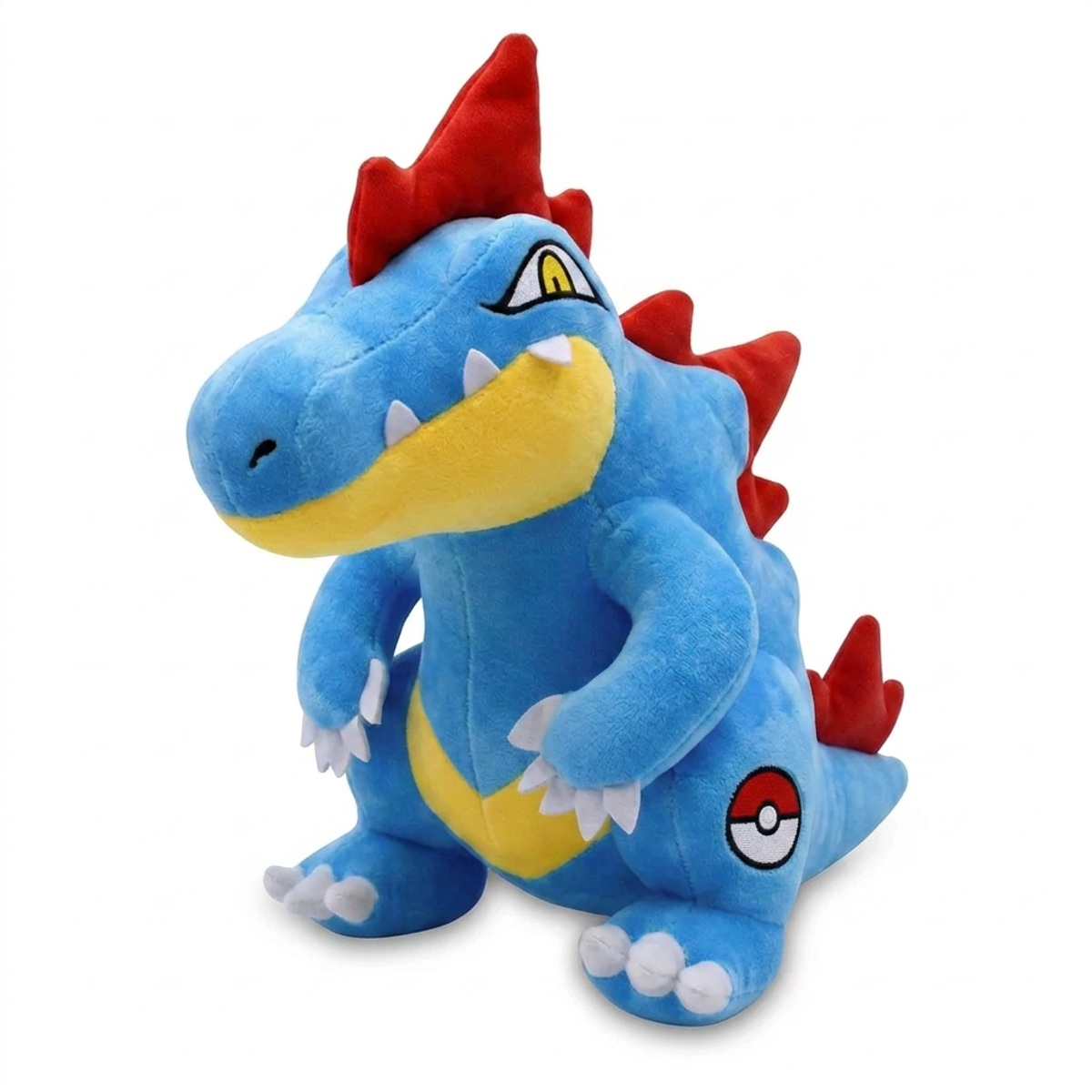 Feraligatr Knuffel met badge die de echtheid bewijst.
