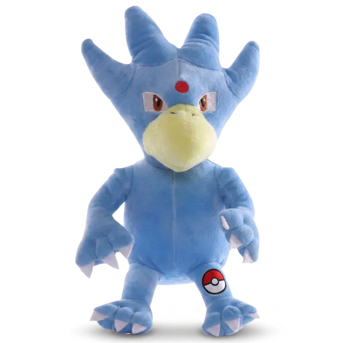 Golduck Knuffel met badge die de echtheid bewijst.