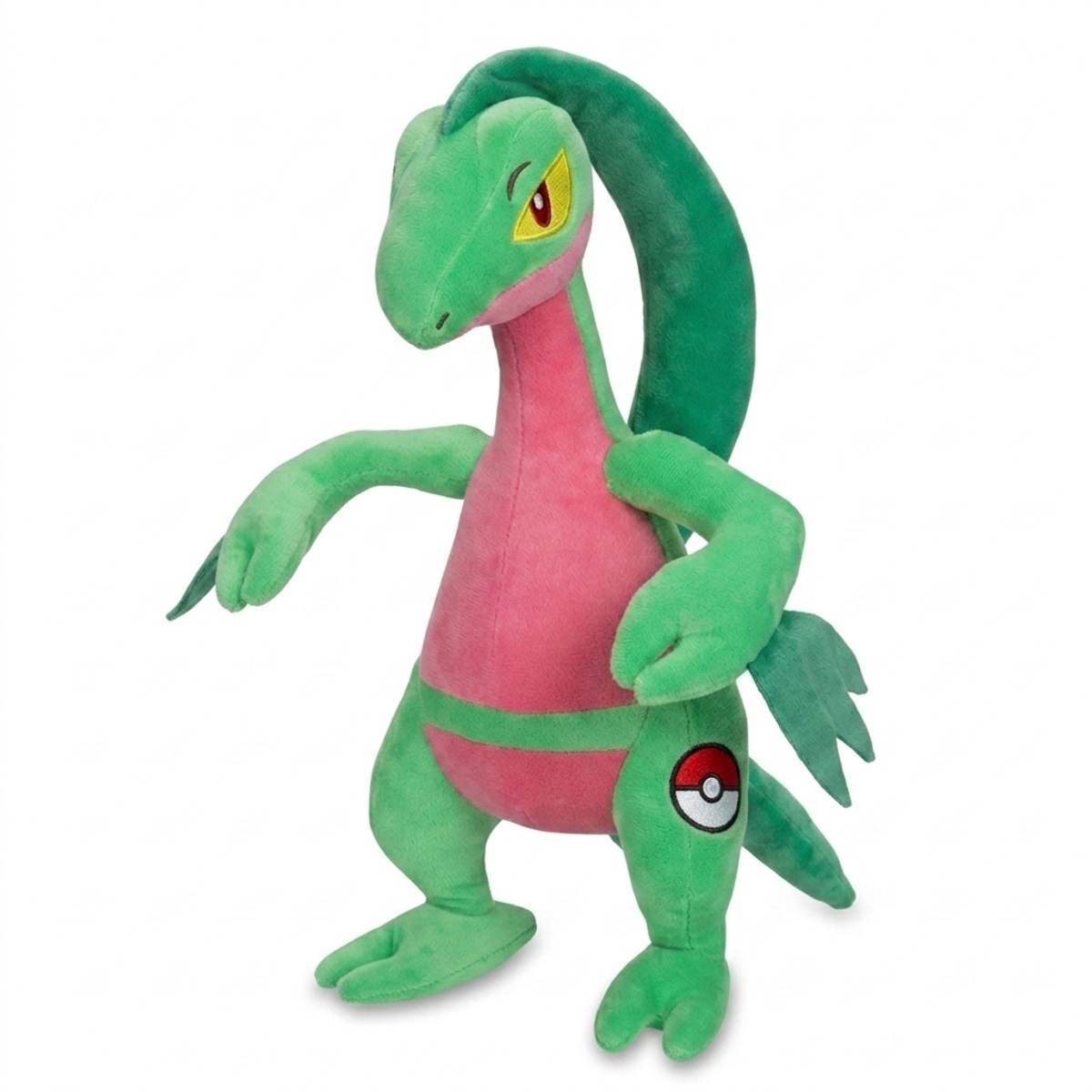 Grovyle Knuffel met badge die de echtheid bewijst.