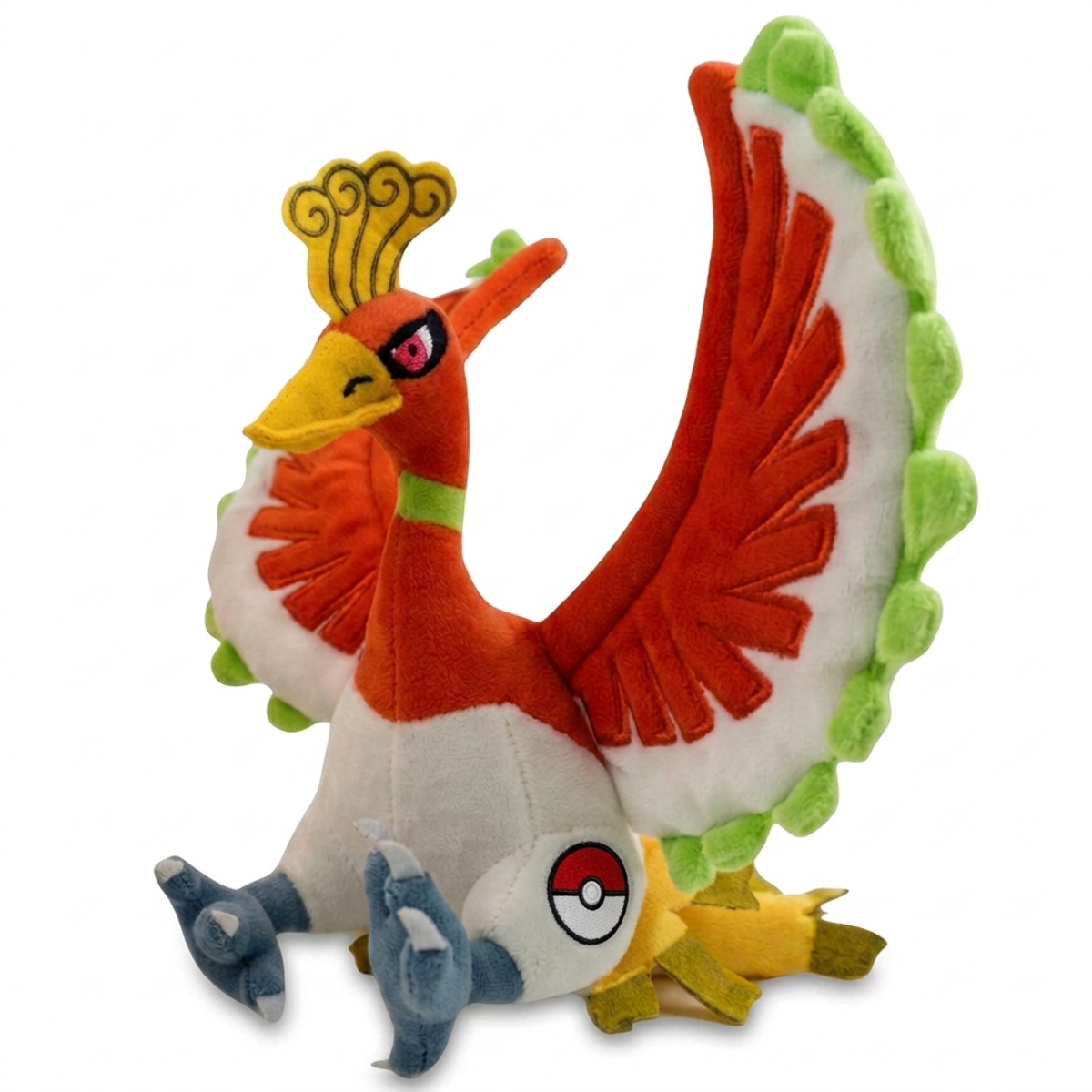 Ho-Oh Knuffel met badge die de echtheid bewijst.