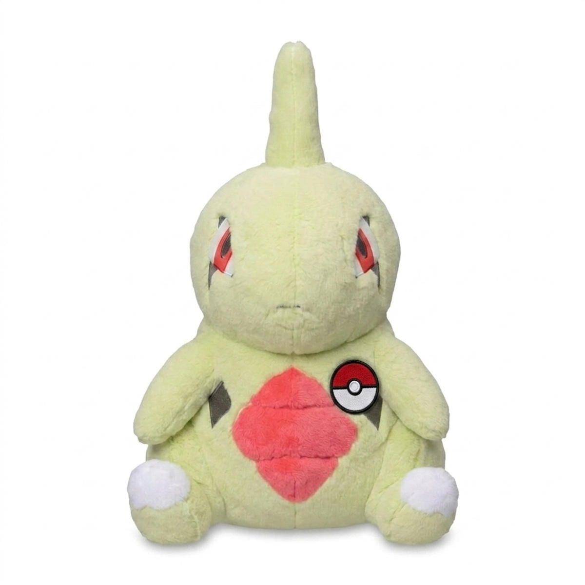 Larvitar Knuffel met badge die de echtheid bewijst.