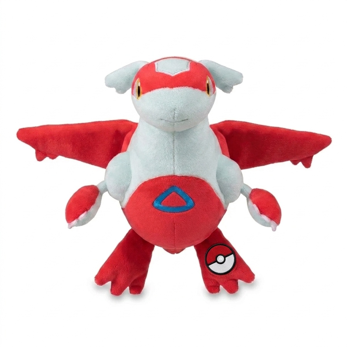 Latias Knuffel met badge die de echtheid bewijst.