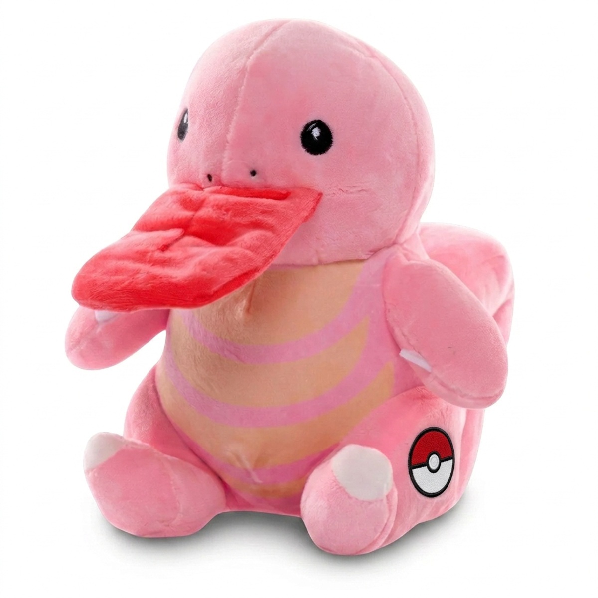 Lickitung Knuffel met badge die de echtheid bewijst.