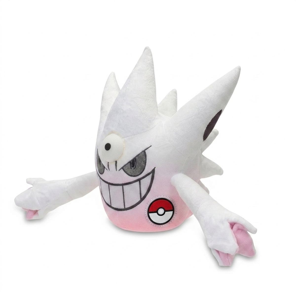 Gengar Knuffel met badge die de echtheid bewijst.