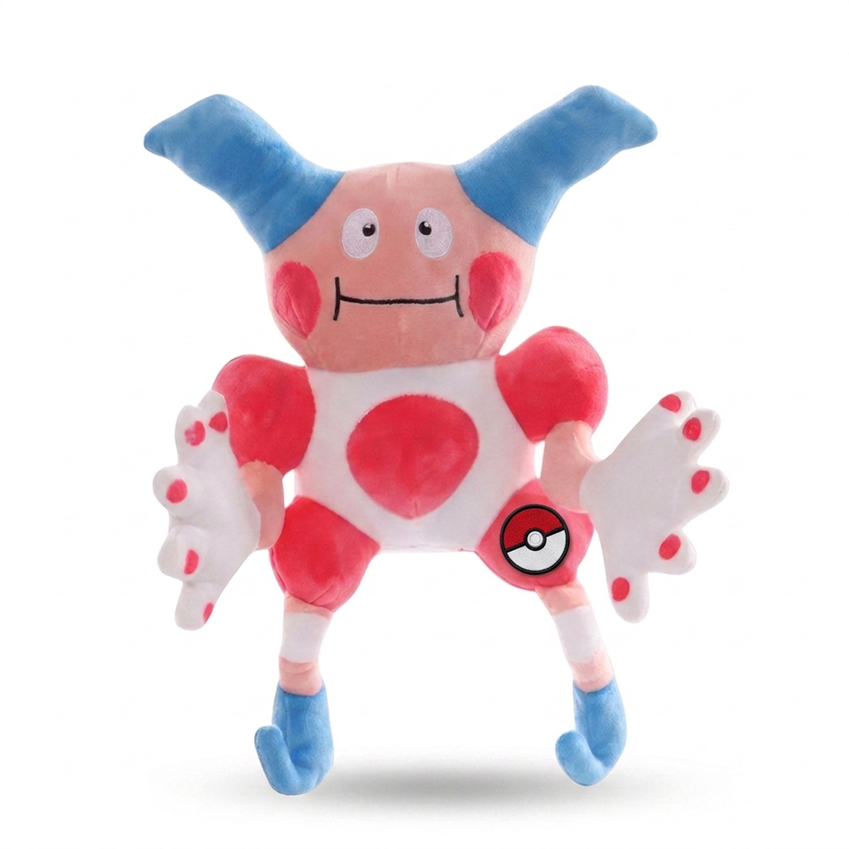 Mr. Mime Knuffel met badge die de echtheid bewijst.