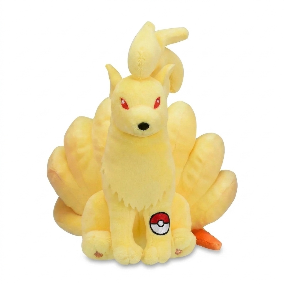 Ninetales Knuffel met badge die de echtheid bewijst.