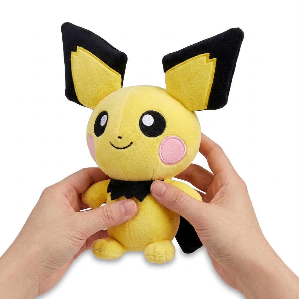 Pichu Knuffel in handen