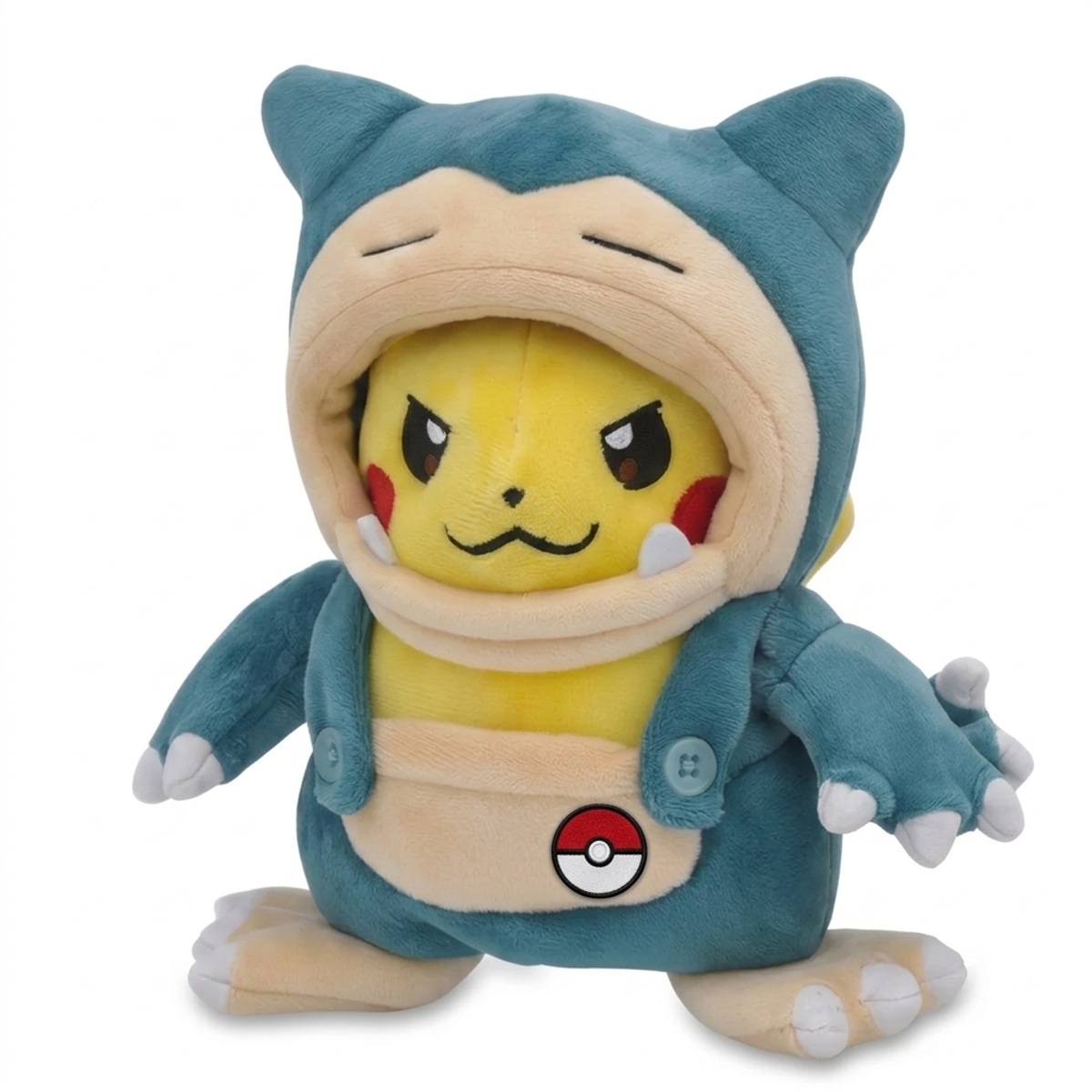 Pikachu Knuffel met badge die de echtheid bewijst.