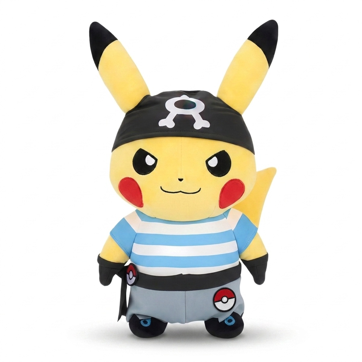Pikachu Knuffel met badge die de echtheid bewijst.