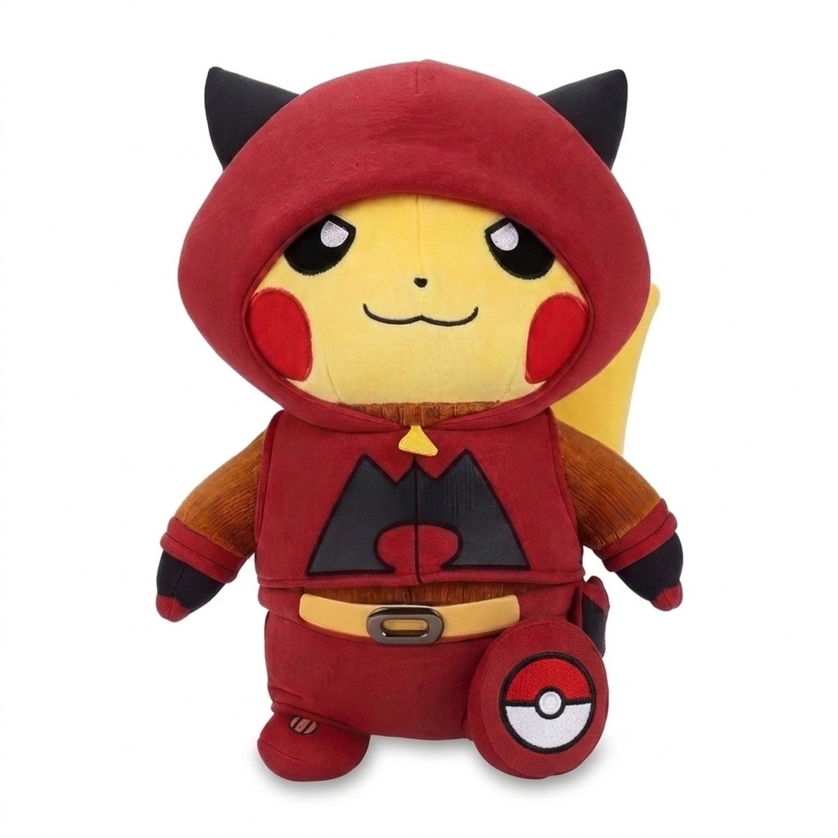 Pikachu Knuffel met badge die de echtheid bewijst.