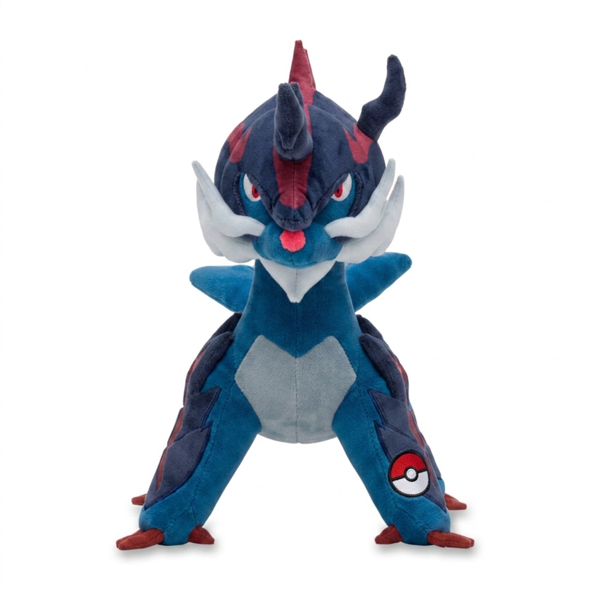 Samurott Knuffel met badge die de echtheid bewijst.