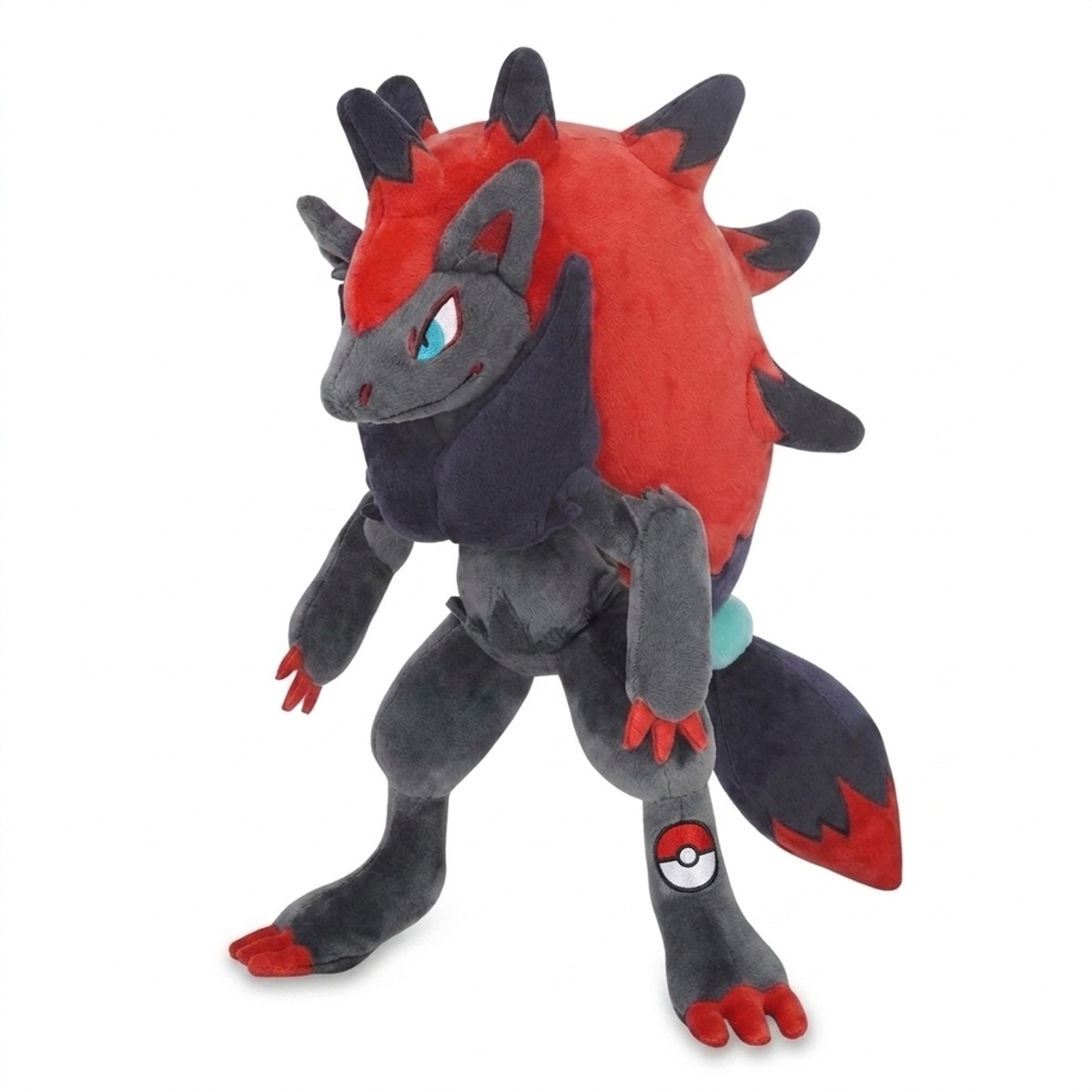 Zoroark Knuffel met badge die de echtheid bewijst.