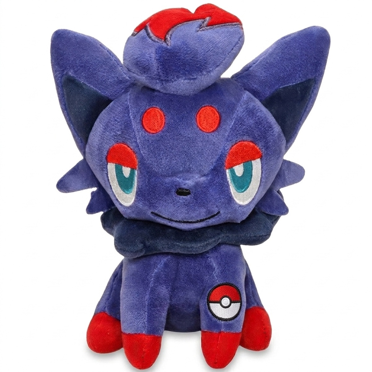 Zorua Knuffel met badge die de echtheid bewijst.